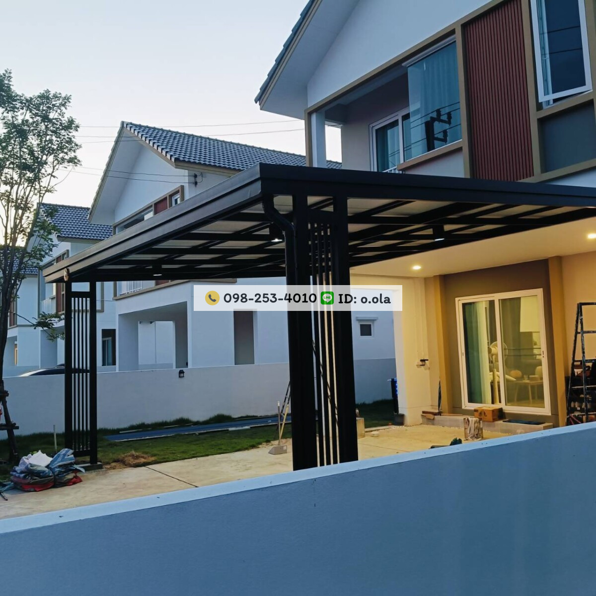 บริการ ต่อเติมหลังคา หน้าบ้าน โรงรถ โครงหลังคาเหล็ก สแตนเลส ภาพที่ 2